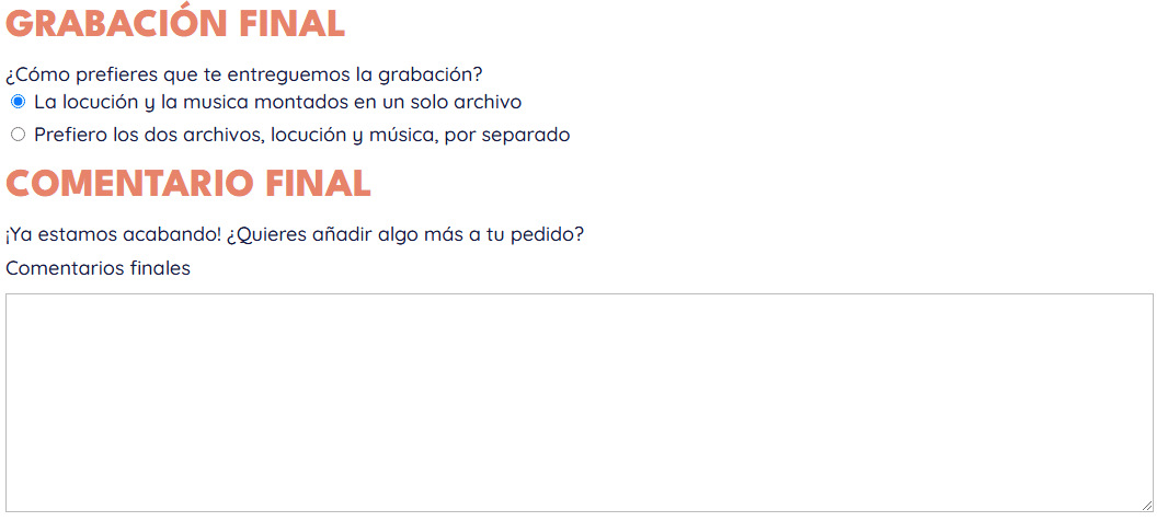 Contratar un mensaje telefonico en varios idiomas Paso final