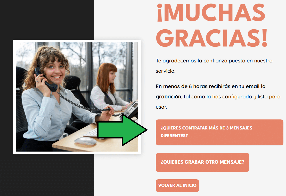 Contratar un mensaje telefonico en varios idiomas Paso mas 3 mensajes